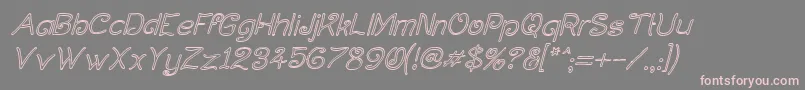 CurlmudgeonHollowItalic Font – Pink Fonts on Gray Background