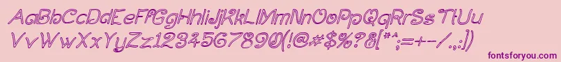 CurlmudgeonHollowItalic Font – Purple Fonts on Pink Background