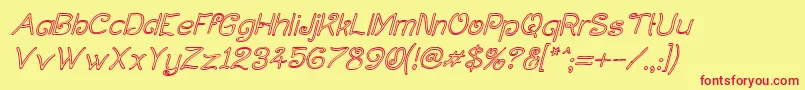 CurlmudgeonHollowItalic Font – Red Fonts on Yellow Background