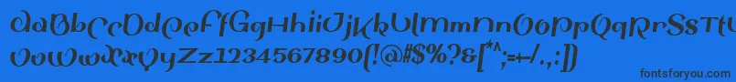 Czcionka SinahsansLtBlackCondensedItalic – czarne czcionki na niebieskim tle