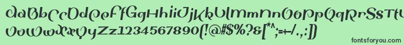 SinahsansLtBlackCondensedItalic Font – Black Fonts on Green Background
