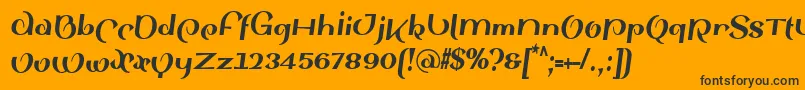 Czcionka SinahsansLtBlackCondensedItalic – czarne czcionki na pomarańczowym tle