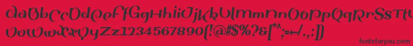 SinahsansLtBlackCondensedItalic Font – Black Fonts on Red Background