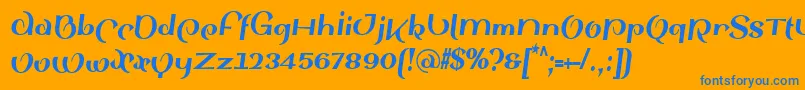 Police SinahsansLtBlackCondensedItalic – polices bleues sur fond orange