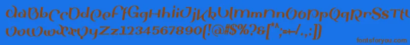 SinahsansLtBlackCondensedItalic Font – Brown Fonts on Blue Background