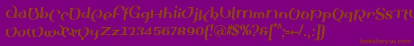 Czcionka SinahsansLtBlackCondensedItalic – brązowe czcionki na fioletowym tle