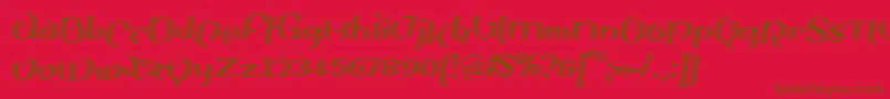 SinahsansLtBlackCondensedItalic Font – Brown Fonts on Red Background