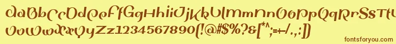 SinahsansLtBlackCondensedItalic Font – Brown Fonts on Yellow Background