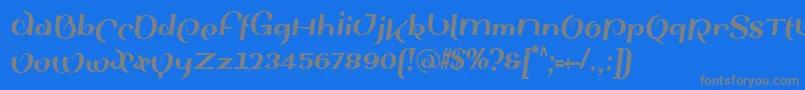 SinahsansLtBlackCondensedItalic Font – Gray Fonts on Blue Background