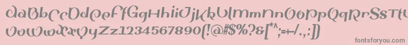 フォントSinahsansLtBlackCondensedItalic – ピンクの背景に灰色の文字