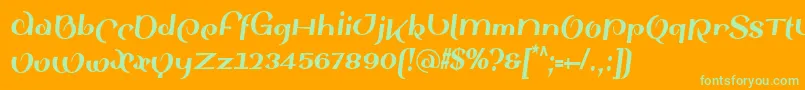 SinahsansLtBlackCondensedItalic Font – Green Fonts on Orange Background