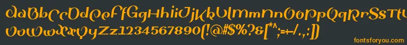 SinahsansLtBlackCondensedItalic Font – Orange Fonts on Black Background