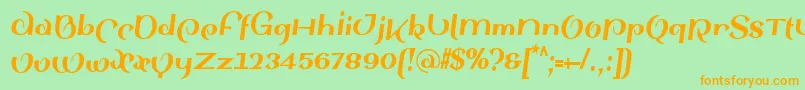 SinahsansLtBlackCondensedItalic Font – Orange Fonts on Green Background