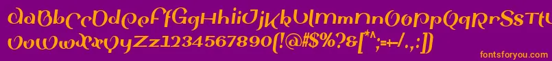 フォントSinahsansLtBlackCondensedItalic – 紫色の背景にオレンジのフォント