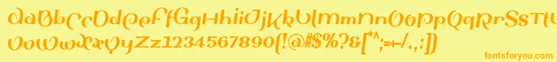 Шрифт SinahsansLtBlackCondensedItalic – оранжевые шрифты на жёлтом фоне