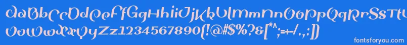 SinahsansLtBlackCondensedItalic Font – Pink Fonts on Blue Background