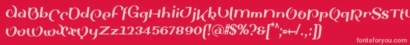フォントSinahsansLtBlackCondensedItalic – 赤い背景にピンクのフォント