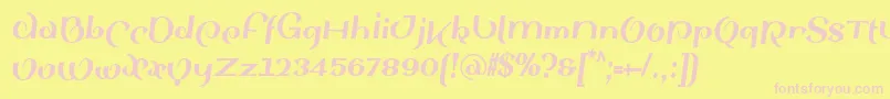 SinahsansLtBlackCondensedItalic Font – Pink Fonts on Yellow Background
