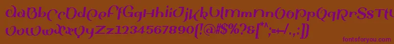 SinahsansLtBlackCondensedItalic Font – Purple Fonts on Brown Background