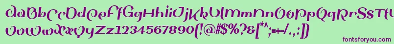 SinahsansLtBlackCondensedItalic Font – Purple Fonts on Green Background