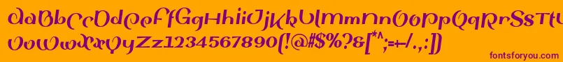 SinahsansLtBlackCondensedItalic Font – Purple Fonts on Orange Background