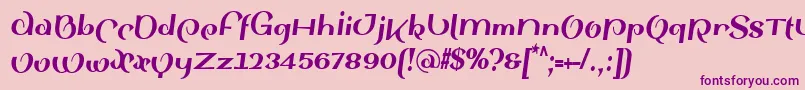 Czcionka SinahsansLtBlackCondensedItalic – fioletowe czcionki na różowym tle