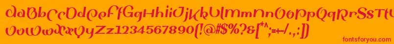 フォントSinahsansLtBlackCondensedItalic – オレンジの背景に赤い文字