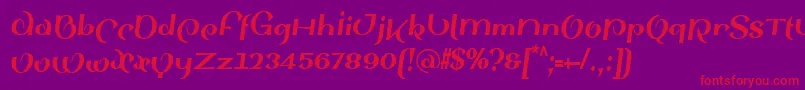 SinahsansLtBlackCondensedItalic Font – Red Fonts on Purple Background