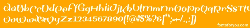 SinahsansLtBlackCondensedItalic-Schriftart – Weiße Schriften auf orangefarbenem Hintergrund