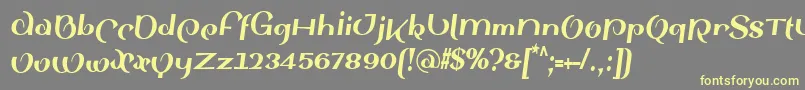 SinahsansLtBlackCondensedItalic Font – Yellow Fonts on Gray Background