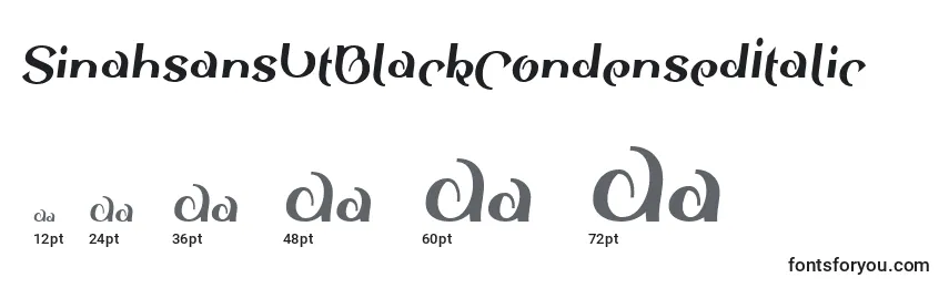 SinahsansLtBlackCondensedItalic Font Sizes