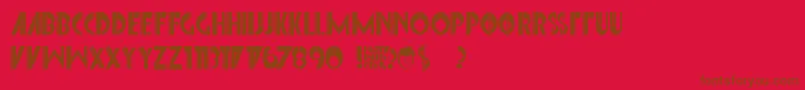 FontInterrupted Font – Brown Fonts on Red Background