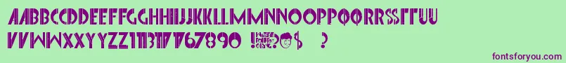 FontInterrupted Font – Purple Fonts on Green Background