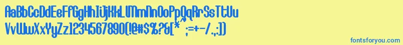 CallieMaeBold Font – Blue Fonts on Yellow Background
