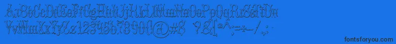 Шрифт BrucedoublepicaBeveled – чёрные шрифты на синем фоне