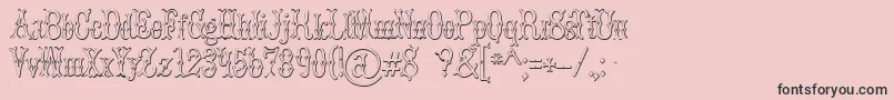 BrucedoublepicaBeveled Font – Black Fonts on Pink Background