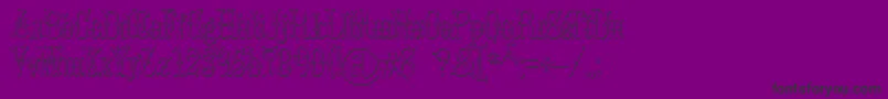 BrucedoublepicaBeveled-Schriftart – Schwarze Schriften auf violettem Hintergrund