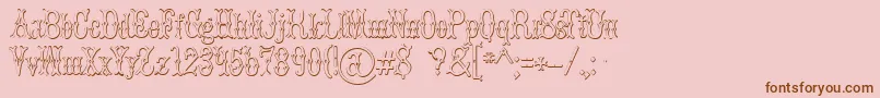 More about BrucedoublepicaBeveled Font BrucedoublepicaBeveled Font – Brown Fonts on Pink Background