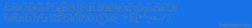 More about BrucedoublepicaBeveled Font BrucedoublepicaBeveled Font – Gray Fonts on Blue Background