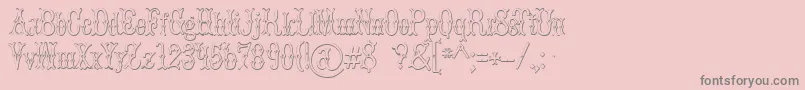 BrucedoublepicaBeveled Font – Gray Fonts on Pink Background