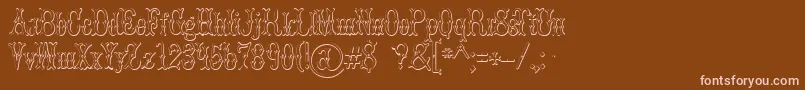 BrucedoublepicaBeveled Font – Pink Fonts on Brown Background