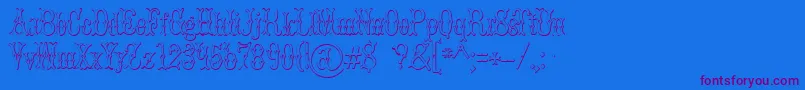 BrucedoublepicaBeveled Font – Purple Fonts on Blue Background