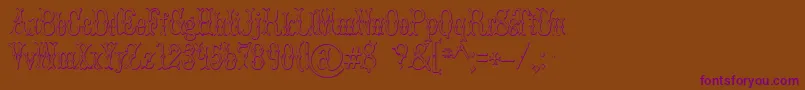 BrucedoublepicaBeveled Font – Purple Fonts on Brown Background