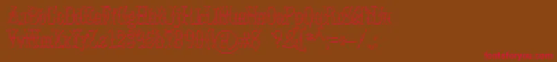 BrucedoublepicaBeveled Font – Red Fonts on Brown Background