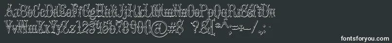 BrucedoublepicaBeveled-fontti – valkoiset fontit mustalla taustalla