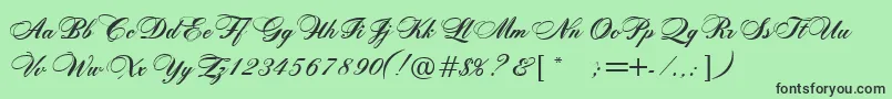 RosamundaOneNormal Font – Black Fonts on Green Background