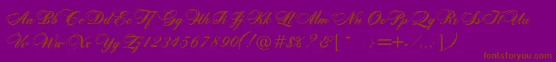 RosamundaOneNormal Font – Brown Fonts on Purple Background