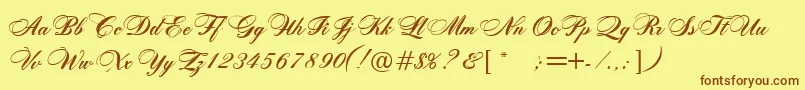 RosamundaOneNormal Font – Brown Fonts on Yellow Background