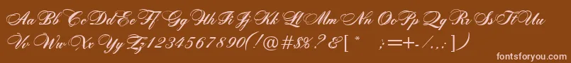 RosamundaOneNormal Font – Pink Fonts on Brown Background