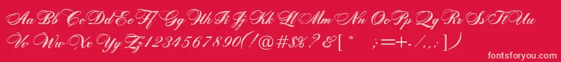 RosamundaOneNormal Font – Pink Fonts on Red Background